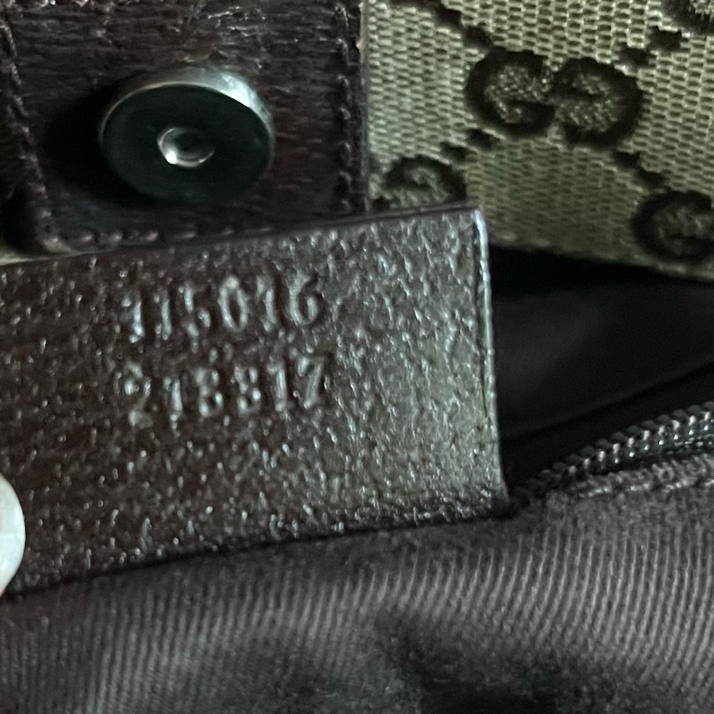 Authentic Gucci Tote Bag GG Canvas Brown Cinghiale Leather Great Condition! - Picture 4 of 16